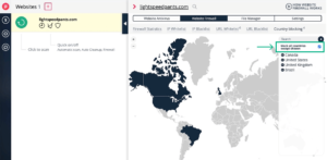 Virusdie website firewall invert country blocking