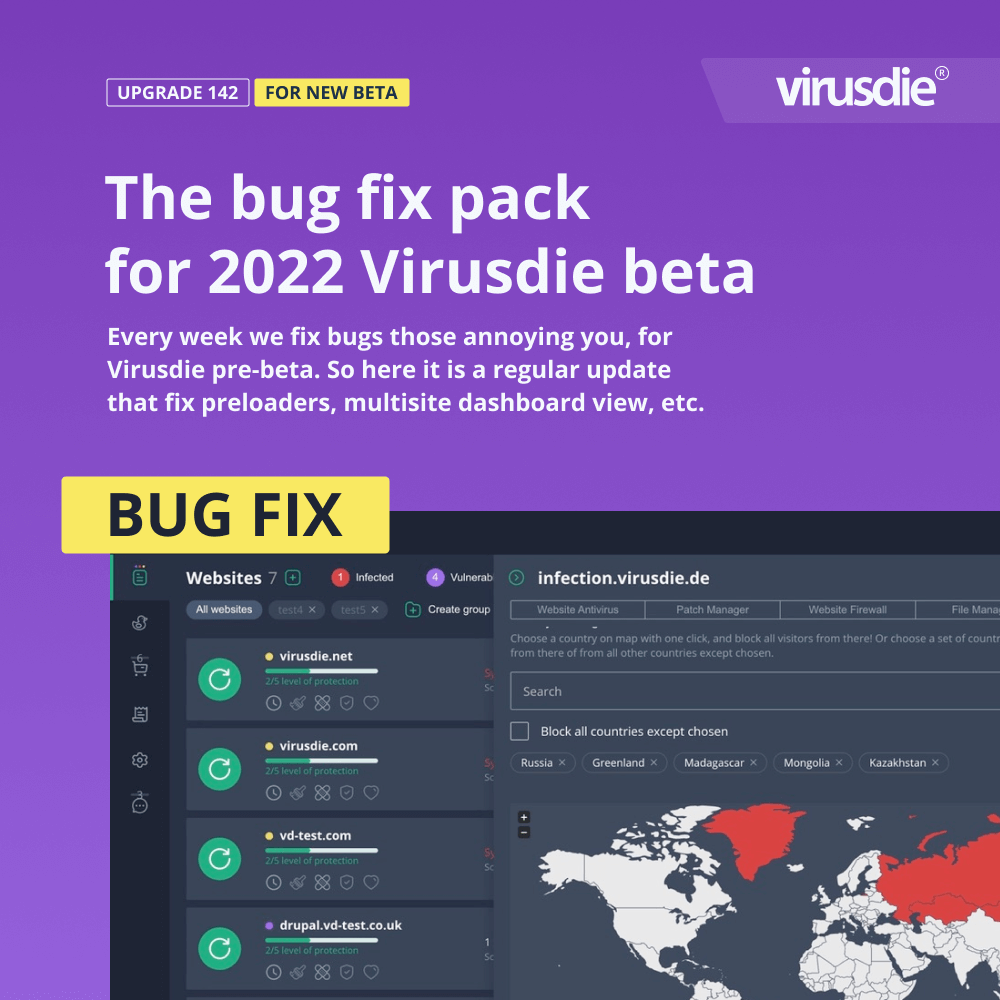 Update 142 for Virusdie user interface