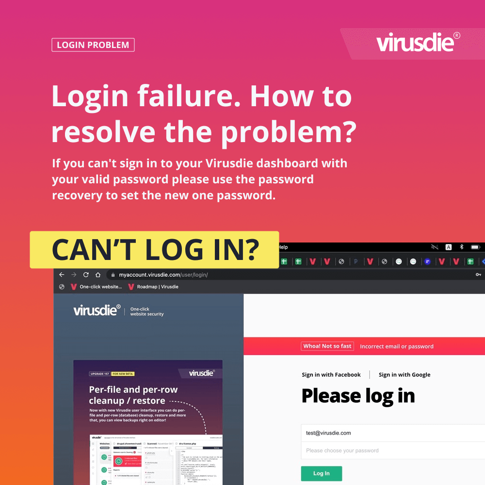 What if you can't login on Virusdie