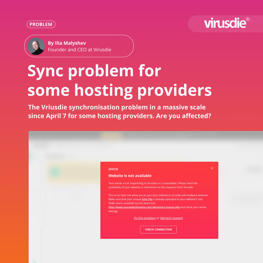 Virusdie massive sync problem for some hosting providers