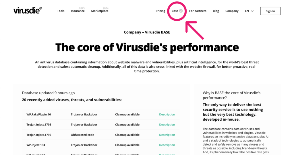 The new base indicator that show the number of antivirus rules added