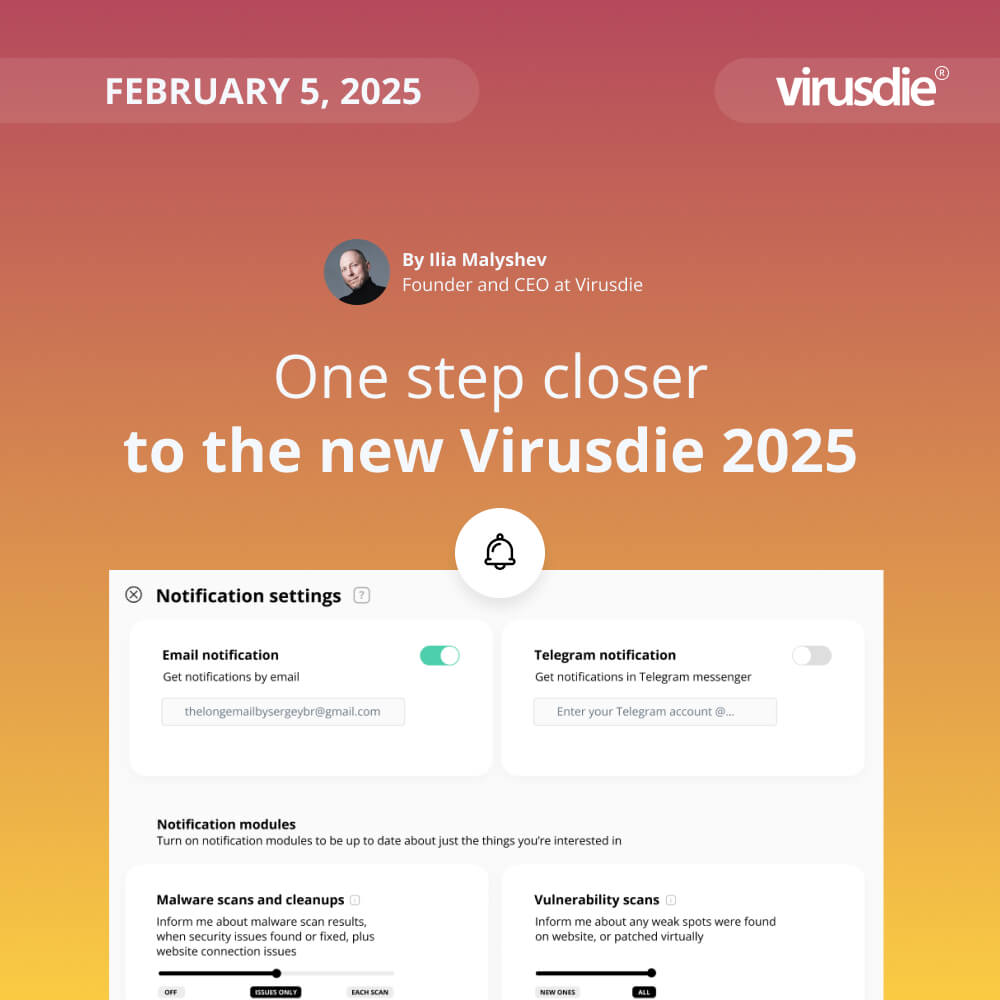 The new Virusdie 2025 with the new alert system