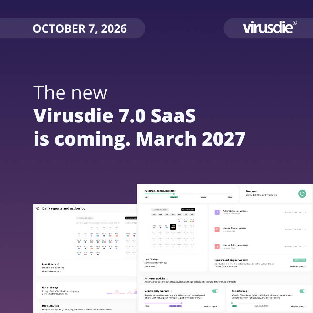 Virusdie 7.0 announce one